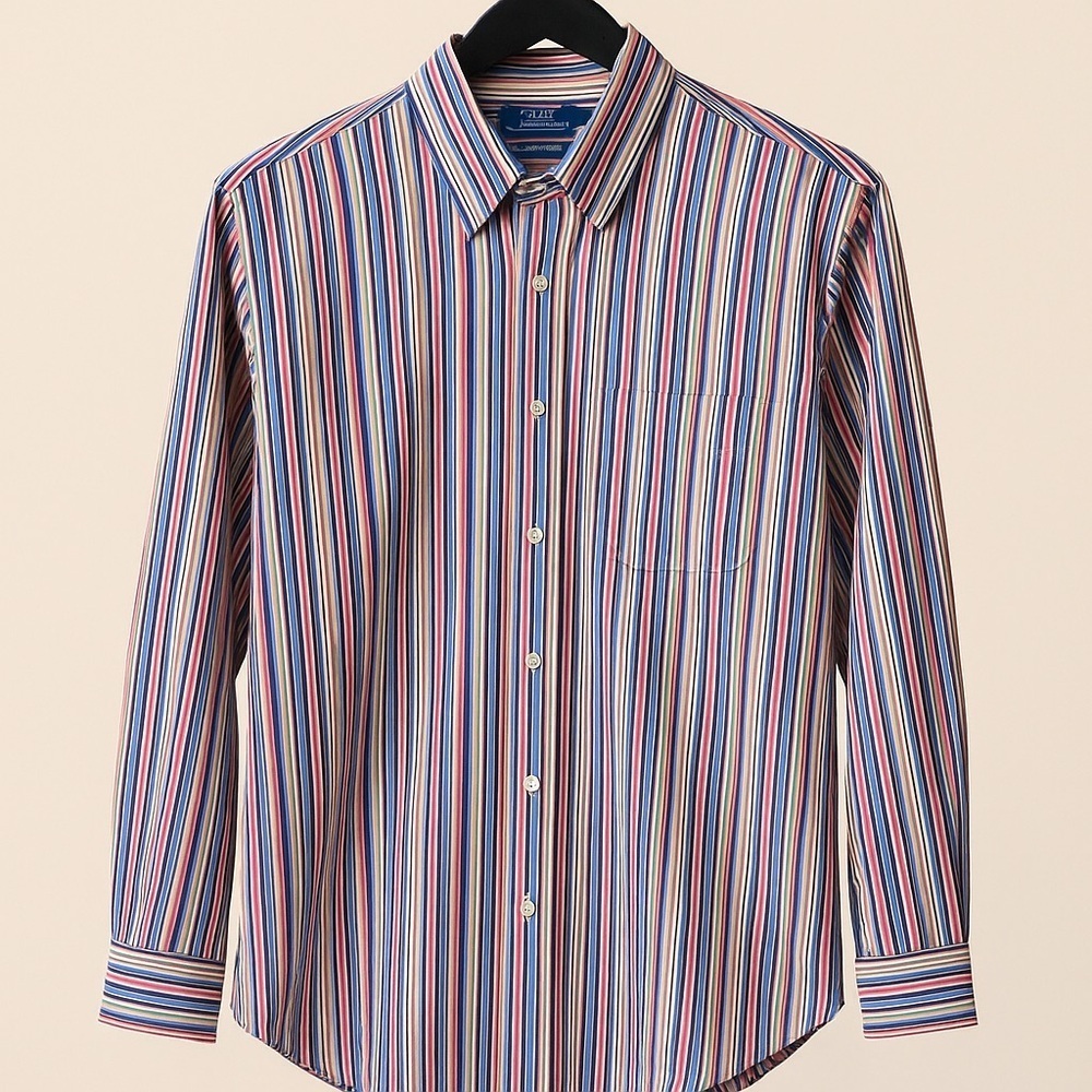 Paul Fredrick Multicolor Striped Men's Shirt Size LT